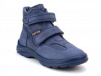 211-22 Тотто (Totto), ботинки демисезонные утепленные, байка, кожа, синий. в Магадане