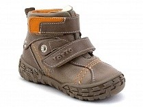 248-134,88,85 Тотто (Totto), ботинки демисезонные утепленные, байка, коричневый, бежевый, оранжевый, кожа. в Магадане