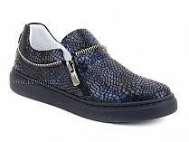 295-114(31-36) Миниколор (Minicolor), туфли детские ортопедические профилактические, кожа, синий крокодил в Магадане