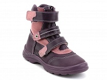 210-056,021 Тотто (Totto), ботинки демисезонные детские профилактические, байка, кожа, сиреневый. в Магадане