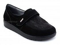 231115 Сурсил-Орто (Sursil-Ortho), туфли для взрослых, черные, кожа, стрейч ткань, полнота 6 в Магадане