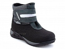 11-531-2 (22-27р) Скороход (Skorohod), ботинки демисезонные утепленные, байка, гидрофобная кожа, серый, черный в Магадане