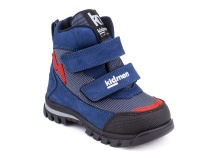 5008-03 (21-25) Кидмен (Kidmen), ботинки ортопедические профилактические, демисезонные утепленные, мембрана, нубук, байка, синий, серый, красный в Магадане