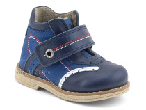 202-3 Твики (Twiki), ботинки демисезонные детские ортопедические профилактические на флисе, флис, кожа, нубук, синий в Магадане