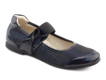 0015-500-0076 (37-40) Джойшуз (Djoyshoes), туфли Подростковые ортопедические профилактические, кожа перфорированная, темно-синий  в Магадане