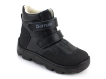BL-271(05) Боттилини (Bottilini), ботинки  детские демисезонные  ортопедические профилактические, кожа, байка, черный в Магадане