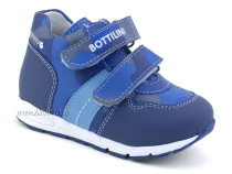 BL-209(3) Боттилини (Bottilini), полуботинки  детские  ортопедические профилактические, кожа, синий в Магадане