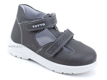 0228-821 Тотто (Totto), туфли детские ортопедические профилактические, кожа, серый в Магадане
