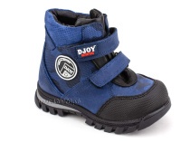 031-600-013-05-240 (21-25) Джойшуз (Djoyshoes) ботинки детские зимние ортопедические профилактические, натуральный мех, кожа, темно-синий, милитари в Магадане