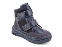 35141Ш ШагоВита (Shagovita), ботинки детские зимние ортопедические профилактические, кожа, текстиль,  шерсть, темно-синий в Магадане