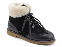 А44-071-2 Сурсил (Sursil-Ortho), ботинки детские ортопедические профилактичские, зимние, натуральный мех, замша, кожа, черный в Магадане