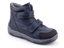 2458-712 Тотто (Totto), ботинки детские утепленные ортопедические профилактические, кожа, синий. в Магадане