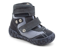 238-21,111,11 Тотто (Totto), ботинки демисезонные утепленные, байка, кожа, серый, черный в Магадане