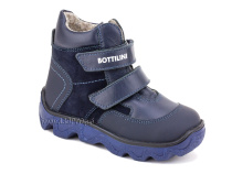 BL-271(50) Боттилини (Bottilini), ботинки  детские демисезонные  ортопедические профилактические, кожа, нубук, байка, темно-синий в Магадане