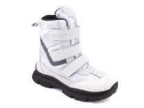 2750-1МК (31-36) Миниколор (Minicolor), ботинки зимние детские ортопедические профилактические, мембрана, нубук, натуральный мех, белый, серебристый в Магадане