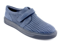Туфли школьные ортопедические профилактическиеТотто (Totto) 30024/1-22, натуральная перфорированная кожа, синий в Магадане