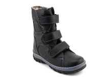 207ч (26-30) Аквелла (Akwella), ботинки зимние ортопедические с высоким берцем, натуральная шерсть, кожа, черный в Магадане