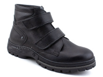 308 (41-45) Аквелла (Akwella), ботинки подростковые демисезонные  утепленные  ортопедические, ворсин, кожа, черный в Магадане