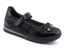 2571-01 (31-36) Миниколор (Minicolor), туфли детские ортопедические профилактические, кожа, черный в Магадане