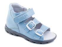 0313-9-603 Тотто (Totto), сандалии детские открытые ортопедические профилактические, кожа, голубой в Магадане