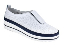 K231-R-LX-16-A (41-43) Кумфо (Kumfo) туфли для взрослых, перфорированная кожа, белый, синий в Магадане